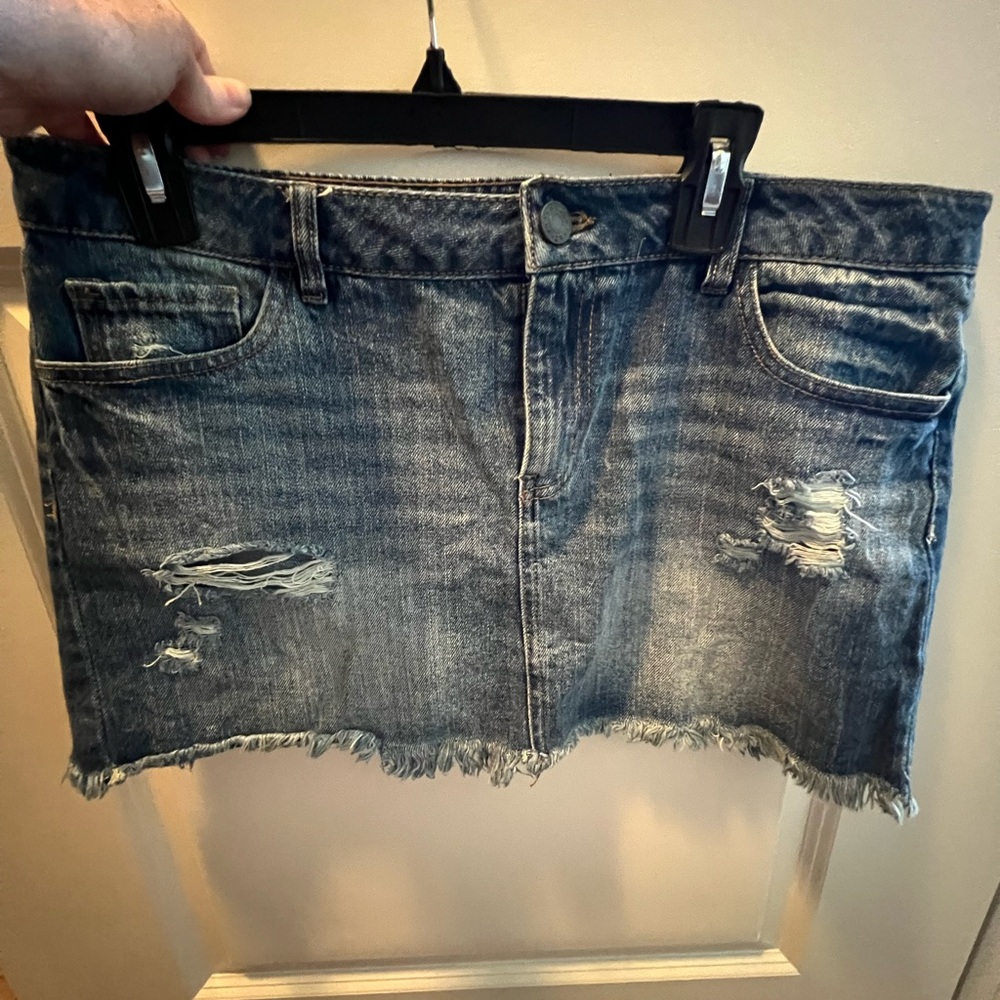 Jean mini skirt